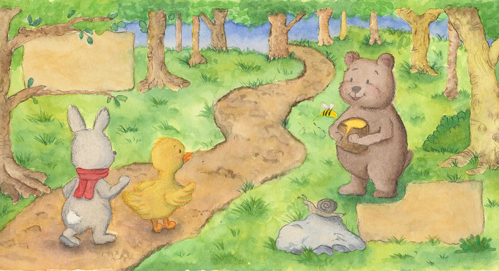 Watercolour scene submitted for a picture book competition