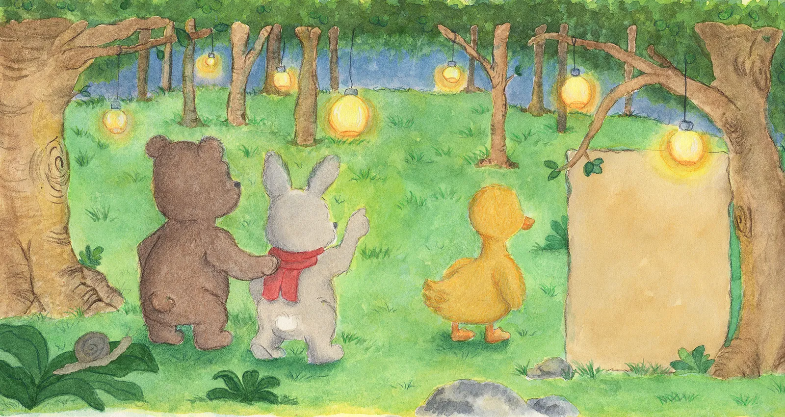 Watercolour scene submitted for a picture book competition