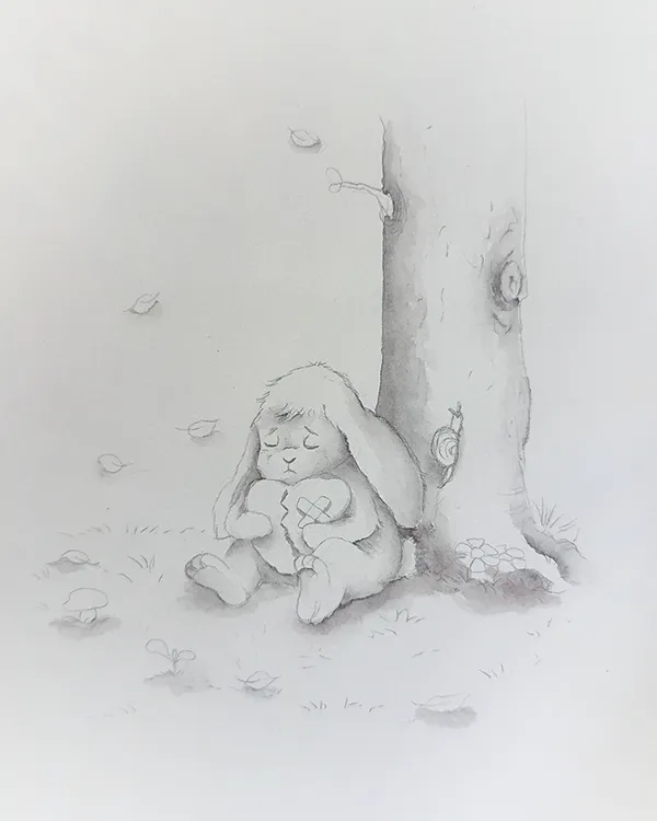 Unfinished watercolour study